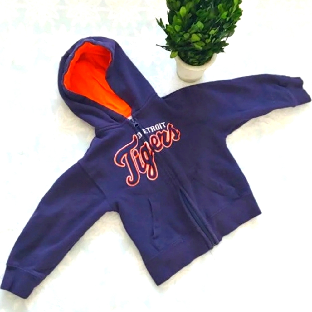Team Athletics kid's Detroit Tigers blue hoodie jacket size 4T